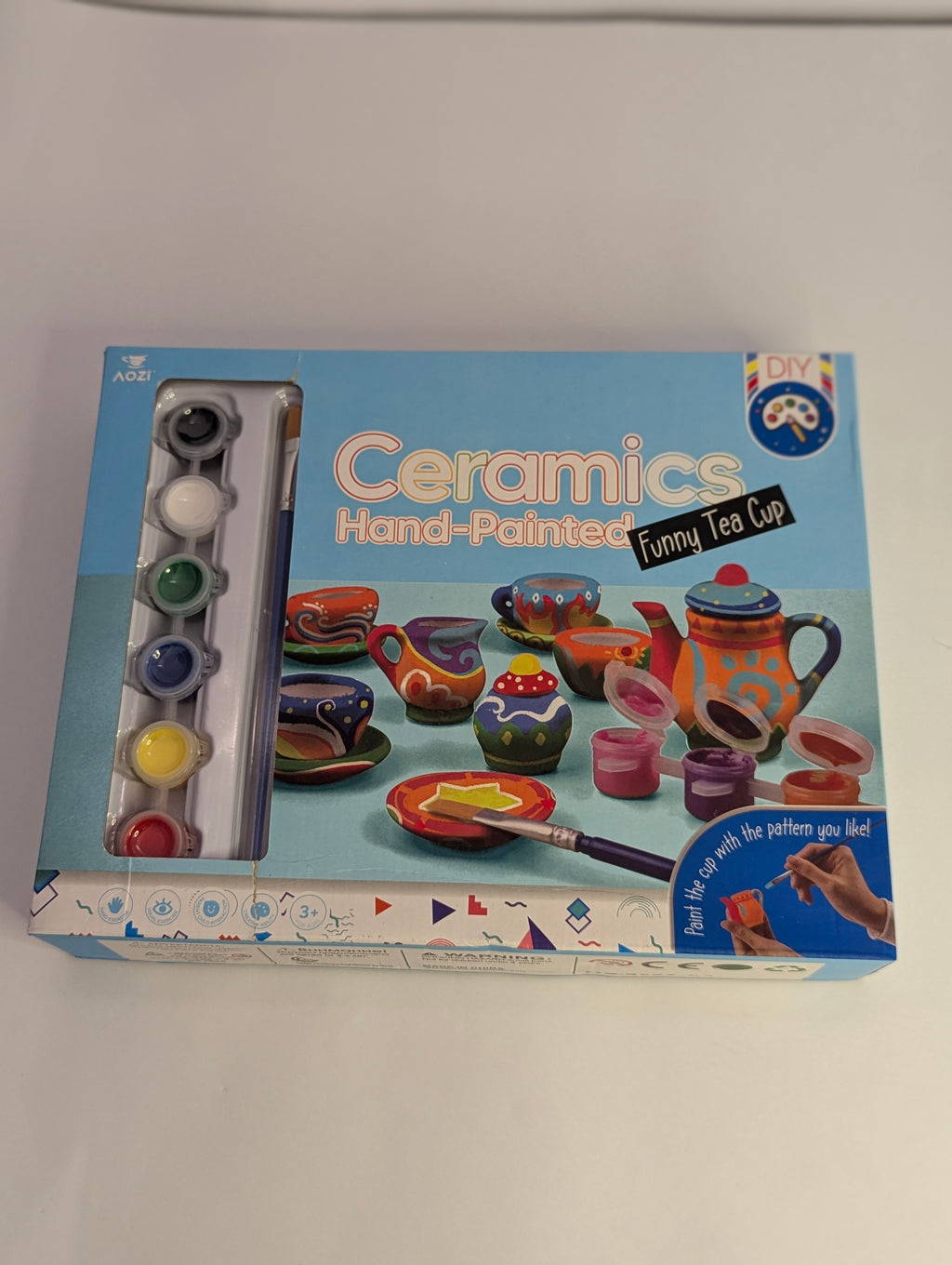 DIY Hand-Painted Ceramic Miniature Tea Set Craft Kit