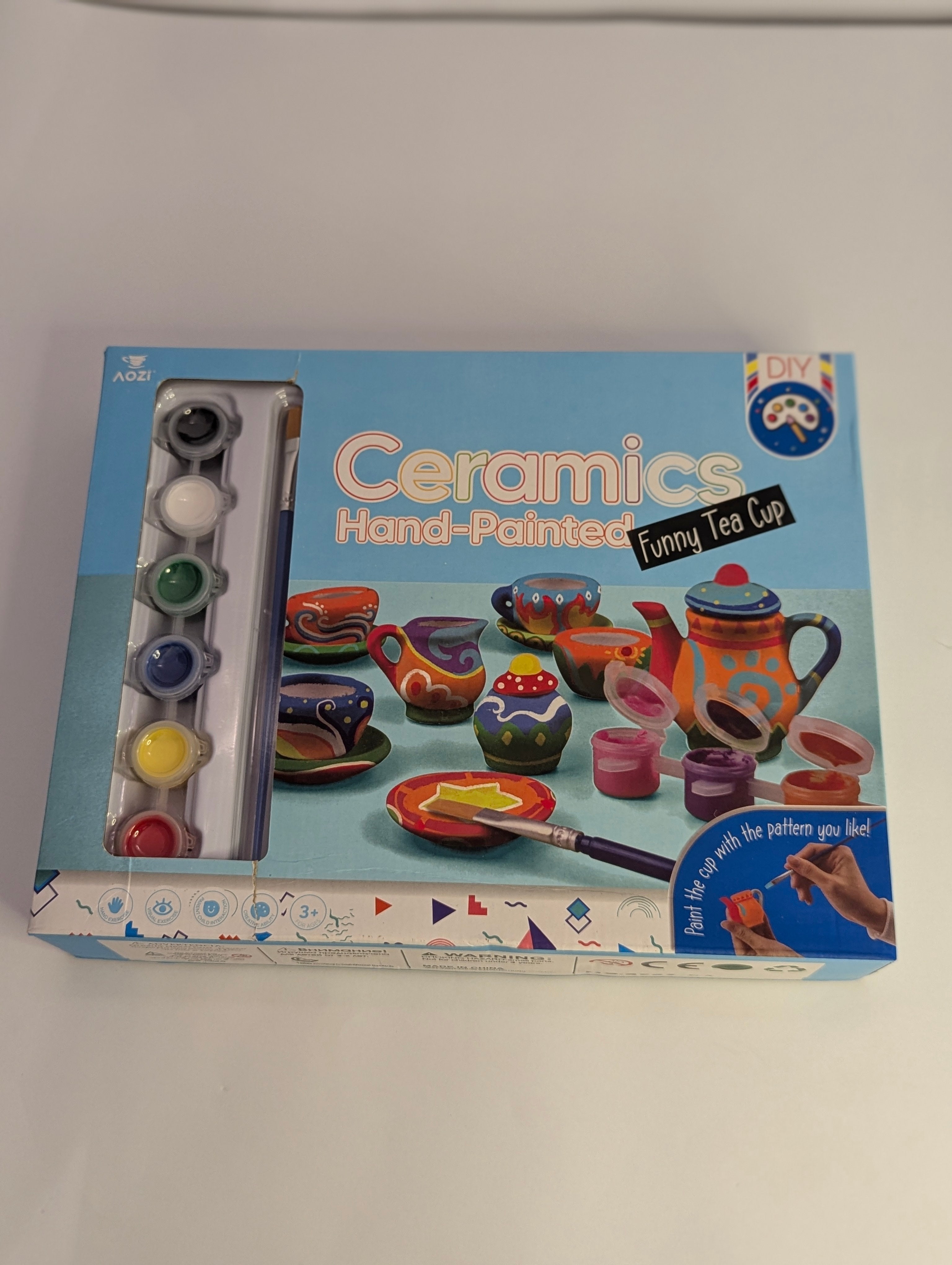 DIY Hand-Painted Ceramic Miniature Tea Set Craft Kit